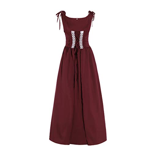 CosplayDiy Women's Irish Renaissance Overdress Medieval Off Shoulder Outer Dress L WR