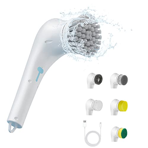 Stalf Limpador elétrico, limpeza elétrica, limpeza elétrica, limpeza elétrica, lavador de energia giratória, prático Spin Scrubber recarregável para cozinha, casa de banho piso carro