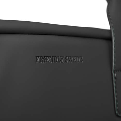 The Friendly Swede Weekender Bag, Duffle Overnight Bag - High-end Vreta Collection - 35L Travel Duffel, Weekend Bag For Women and Men (Black)