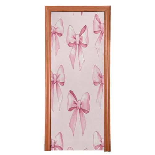 FLildon Pink Bows Door Cover Decoration, Party Accessory Porch Decor for Festive Ornament Room Door Covers 32 x 79 Inch