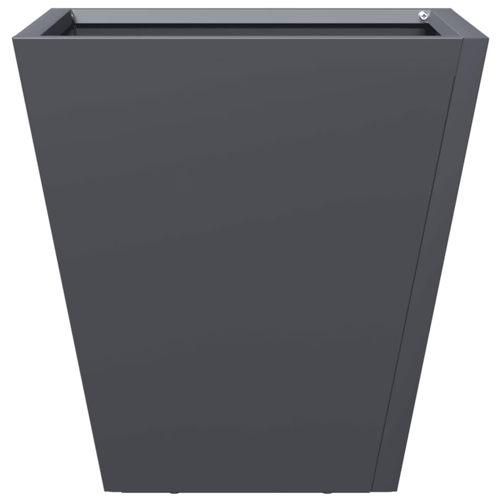 Set di 2 vasi per piante color antracite, 30 x 30 x 30 cm, robusta fioriera in acciaio per giardino, balcone e terrazza, vaso quadrato per piante ed erbe