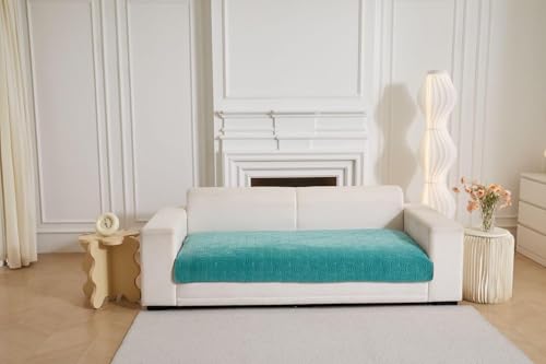 Image of HOMETHREADS Innovative Premium Velvet Sofa Cover Mat with PVC Backing for Non-Slip Comfort (C T.Green, 3 Seater | 70x180cm)