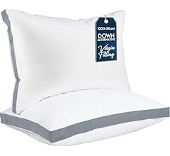 Utopia Bedding Bed Pillows for Sleeping Queen Size (Grey), Set of 2, Cooling Hotel Quality, Gusseted Pillow for Back, Stoma…