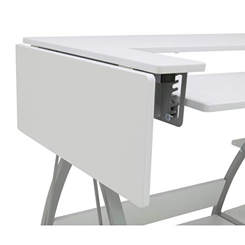 Sew Ready Venus Sewing Center, 56.75" W x 23.5" D x 30" H, Silver/White