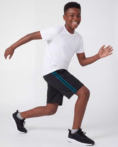 Image of Real Essentials 5 Pack: Boys' Dry Fit Basketball Shorts for Youth Kids Teens - Athletic Running Soccer Sports with Pockets