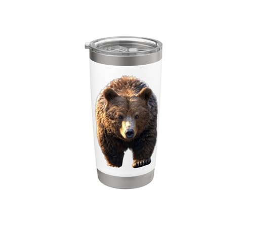 Ours Brun Grizzly Ours Frères Ours Brun Gobelet isotherme en acier inoxydable double paroi