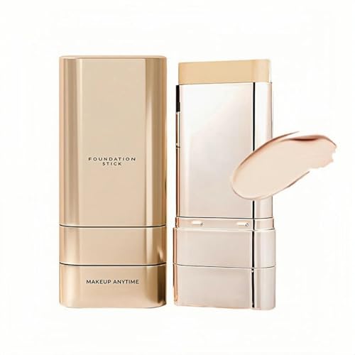Base de maquillaje en barra de doble punta (con brocha de maquillaje): control de grasa, hidratante, protección solar, resistente al sudor, corrector completo (Color claro)