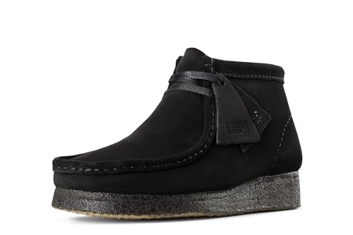 Clarks Originals Women's Wallabee Boot, Black Suede, 9 Medium US