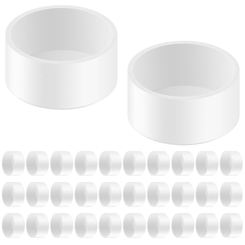 Image of 30 Packs 1 Inch PVC Pipe End Cap, Fits 1.315 inch OD Schedule 40 Furniture Grade, Heavy Duty Slip-on Caps for DIY Furniture, Garden Shelf, White