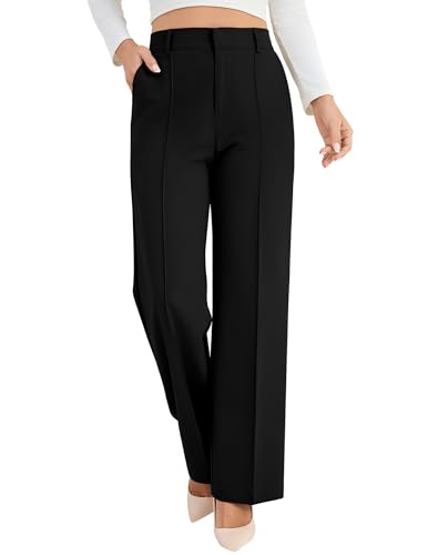 10 Best Women's Dress Pants That Elevate Any Professional Wardrobe 9 AMPOSH Women's Straight Leg Work Trousers