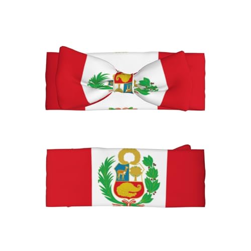 Flag of Peru Baby Headbands Soft Nylon Hairbands with Stretchy Bows Girls Hair Accessories for Newborn Infant Toddler Kids2