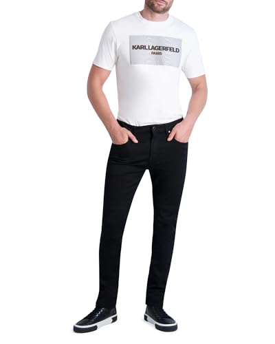 Karl Lagerfeld Paris Men's Solid Soft Stretchy Modal Moto Pant