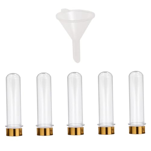 LIFKOME 6pcs 40ml Pet Plastic Test Tube Bottles Candy Containers Storage Jars Lids