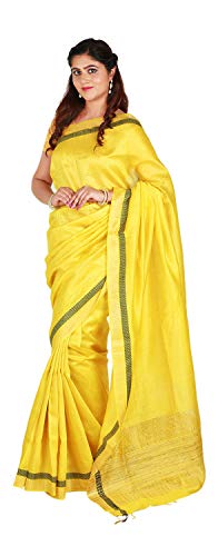 Nilima Silk Handloom Eri Silk Saree (Lemon Yellow, 0096)