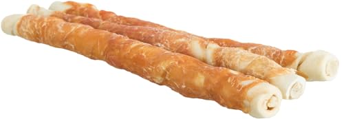 TRIXIE Hundeleckerli Denta Fun Chicken Chewing Rolls – 250 g, 3 St., 28 cm
