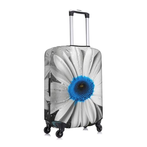 Travel Luggage Cover White Blue Daisy Suitcase Protector Anti-Scratch Washable Baggage Covers Elastic Suitcase Cover Tsa Approved Baggage Protector Fit 18-32 Inch Luggage3