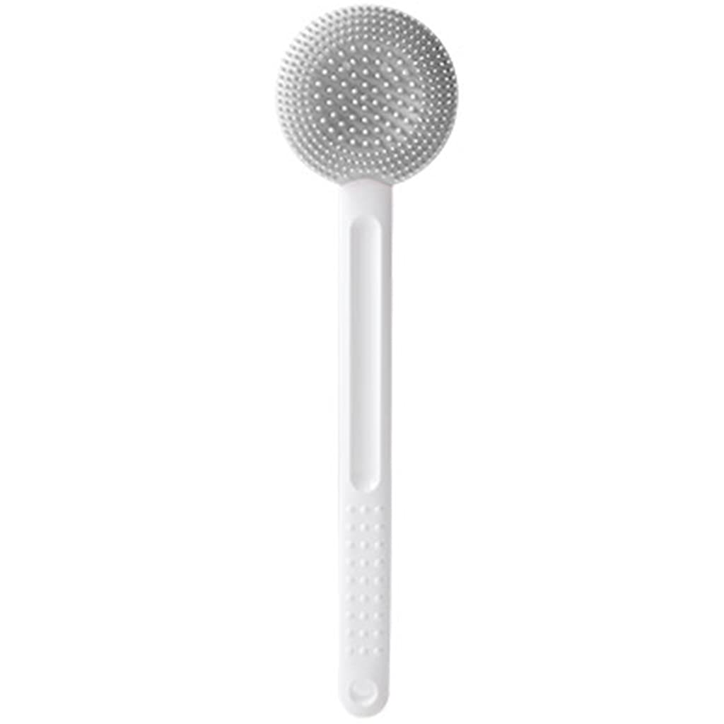 Rückenbürste mit langem Griff, Hautbürste mit doppelseitigen Borsten, Massagepartikeln, rutschfestem Rillengriff aus PP-Kunststoff (Color : Pink, Size : 15.23.7Inches2) (Gris 15.2 * 3.7Inches