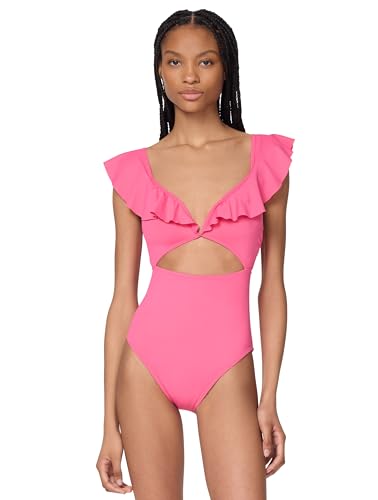 kate spade new york Peça única feminina lisa com babado em V