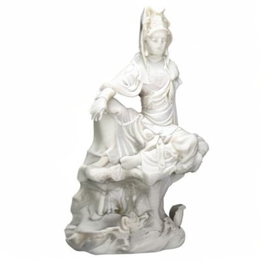 Estatua de Resina Cold Cast 7 pulg Water & Moon Kuan Yin miniatura 2