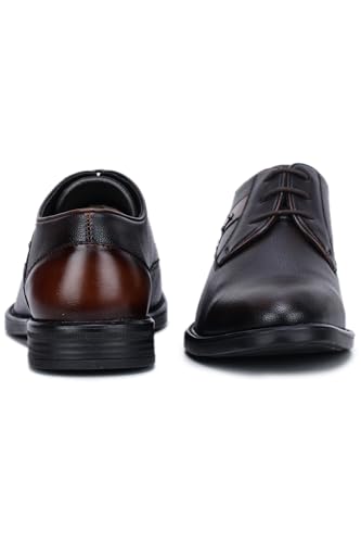 Image of OCIO Shoes Casual Derby Shoes for Men O4326 - Stylish Lace-Up Synthetic Leather Shoes with TPR Sole