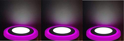 RV Led 3+3=6 Watt LED Side Pink Round Panel Light Ceiling 3D Effect Lighting (Double Color) (Pack of 03) | led Panel Light | 6w led Panel Lights for Ceiling | pop led Light | | (Pack of 3)