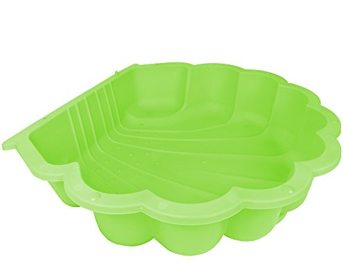 Ondis24 Wassermuschel Sandmuschel Sandkasten 2-teilig aus Kunststoff Muschel mit Deckel (87cm, Apfelgrün)