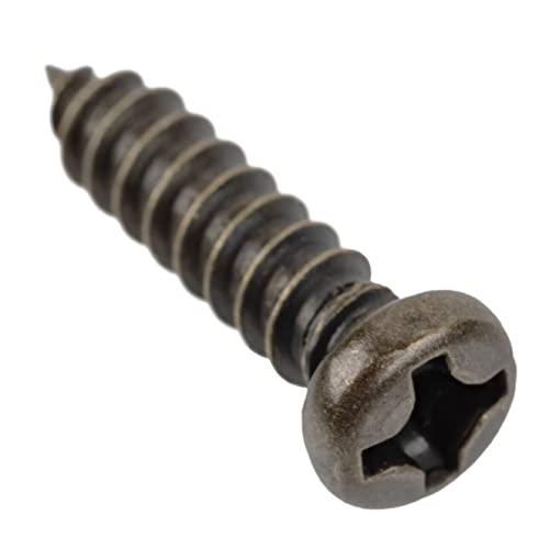 #3 x 1/2" Antique Brass Pan Head Phillips Drive Screws - Pack de 25 - Tornillos para sujeta tarjetas, gabinetes, carpintería, muebles antiguos y modernos - PH312-SAB miniatura 1