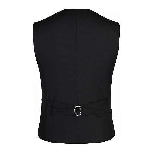 Cambkatl Men‘s Double Breasted Jacquard Suit Vest Gothic Steampunk Victorian Brocade Waistcoat Business Tuxedo Vest3