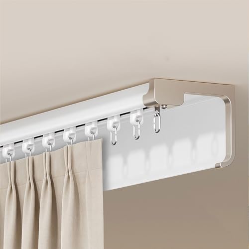 Caja de cortina con Riel,Panel Divisor,Casete de Ventana de Aluminio,Cortina Opaca de Techo,riel deslizante de aluminio for dormitorio,sala de estar u oficina(TOP,2.7M/8.8FT)