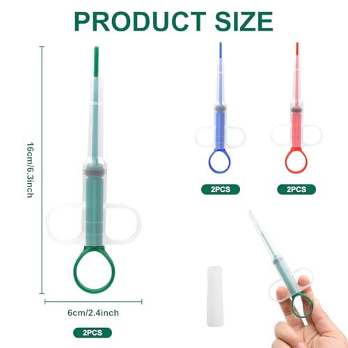 6 Stücke Tablettengeber für Katzen, Medikamenten Feeder Pet Pusher, Katzen Tabletten Verabreichen, Haustier Pet Pillenwerfer Wiederverwendbare Pusher Tablet, Pill Assist Katze für Katzen kleine Hunde