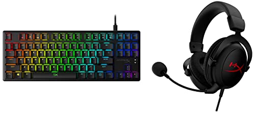 Image of HyperX Alloy Origins Core Tenkeyless Mechanical Gaming Keyboard - Software Controlled Light & Macro Customization, Compact Form Factor, Linear Switch, Red & Cloud Core Wired Gaming Over Ear