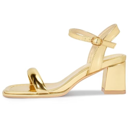 Image of Women's Chunky Block Heeled Sandals Open Toe Strappy Heel