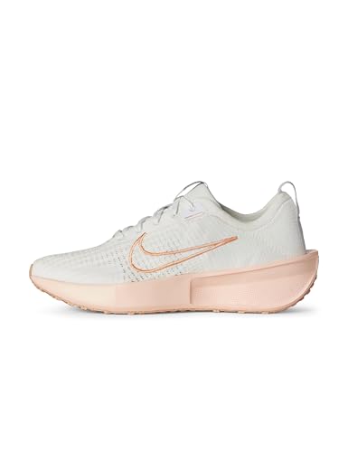 Nike Women's Interact Run Road Running Shoes, White/Apricot Agate-Phantom-Washed Coral, 9