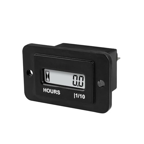 NInE-ROnG Rectangular LCD Digital Conta Horas DC 4.5-90V Resetable No se Requiere Batería, para Motor Pequeño Quad Bike Motocicleta Cortacésped Moto Motos Motosierra (DC 4.5-90V)