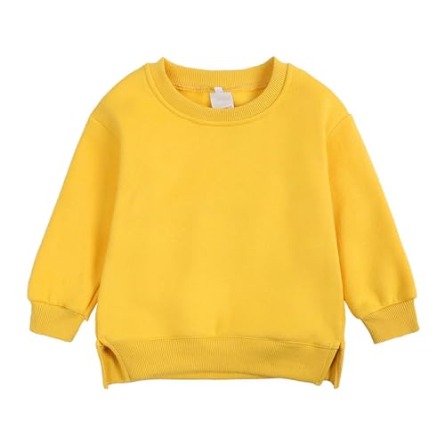Sweatshirts for Girls and Boys Fashion Long Sleeve Crewneck Pullover Tops Cute Solid Toddler Sweaters