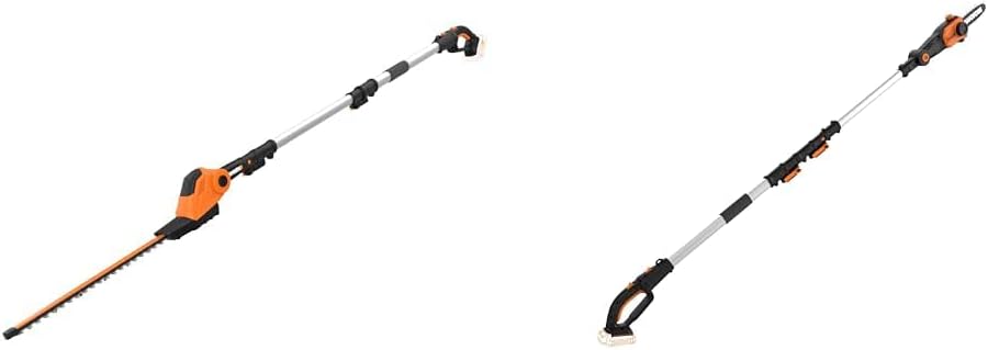 WORX 20V Power Share Cordless Hedge Trimmer & Pole Saw Tool Only Bundle - 20" Trimmer (WG252.9) & 8" Pole Saw (WG349.9)