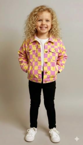 Image of A.T.U.N. (ALL THINGS UBER NICE) Trendy Girls Denim Jacket | Casual Outerwear with Full Button Front, Smart Collar & Pockets | Stylish Casual Kids Jacket for Everyday, Travel, Party & Daily Style