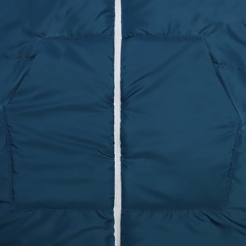 Thermotuff Bolsa de Dormir Usable con Capucha Doble, Mangas Largas, Bolsillos y Cordón Ajustable - Ideal para Camping, Senderismo en Clima Frío y Manta para Estadio (Azul L-XXL) miniatura 2