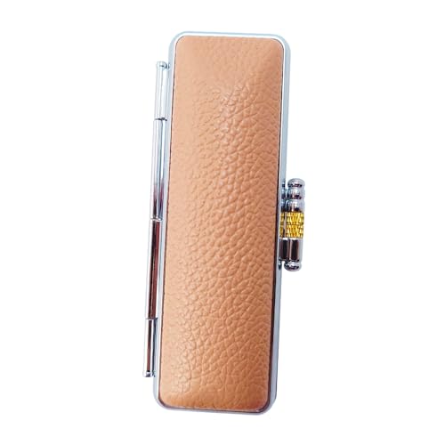 はんこ屋大将 牛もみ皮 カラー 印鑑ケース 朱肉付き 個人用印鑑 印鑑入れ はんこ入れ 印鑑 実印 銀行印 認印 携帯 収納ケース (シャンパン, S(10.5mm/12mm兼用))