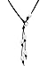 Women's Long Leather Necklace with Cultured Freshwater Pearl Pendant Costume Jewelry 18'' Black
