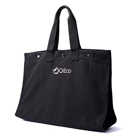 QiEco 'One’ Tote Bag (Charcoal Edition) Unisex (made from Recycled Plastic Bottles) (Black) Cover