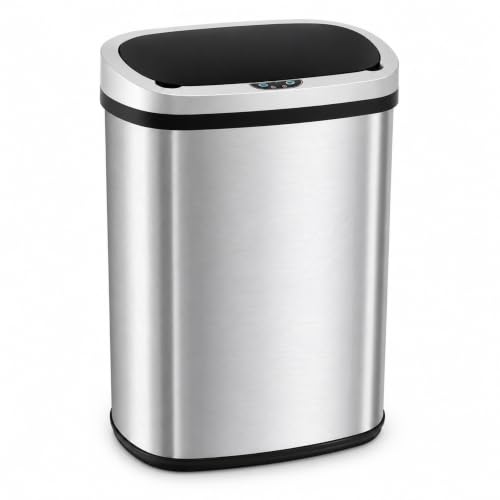 Caneca de basura automática Touchless 13 gal plata