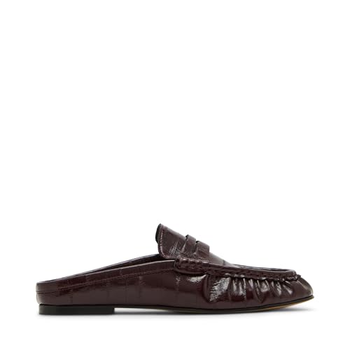Steve Madden Steve Madden Women's Rafe Loafer, Burgundy Croco, 5.5