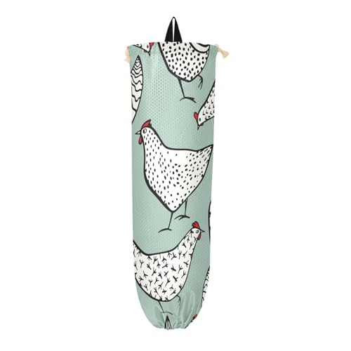 Portabolsas de compras de pollos dibujados a mano para bolsas de comestibles, dispensador de bolsas de basura para el hogar, organizador de plástico para montaje en pared, organizador de bolsas Portabolsas de compras de pollos dibujados a mano para bolsas de comestibles, dispensador de bolsas de basura para el hogar, organizador de plástico para montaje en pared, organizador de bolsas