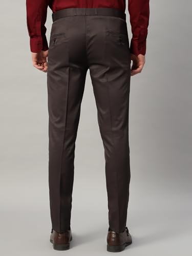 Image of Vogaan Formal Pant with Expandable Waist for Men | Men's Cotton Regular Fit Flat Front Pant for Party and Casual Wear