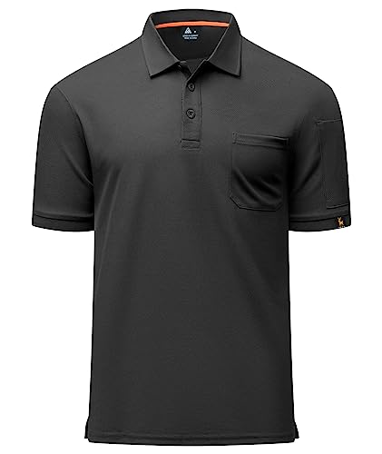 V VALANCH Mens Polo Shirts Short Sleeve Pocket Casual Shirts Golf Polo Moisture Wicking Collared Shirt2