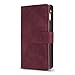 ZZXX for iPhone 14 Case Wallet with [RFID Blocking] Card Slot Premium Soft PU Leather Zipper Flip Folio with Wrist Strap Kickstand Protective Phone Cover for iPhone 14 Wallet Case(Wine Red-6.1 inch)