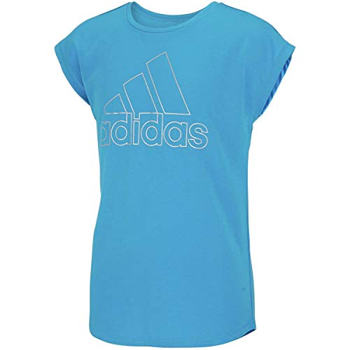 adidas Drop Shoulder T-Shirt - Girls' Shock Cyan Adi S19, S