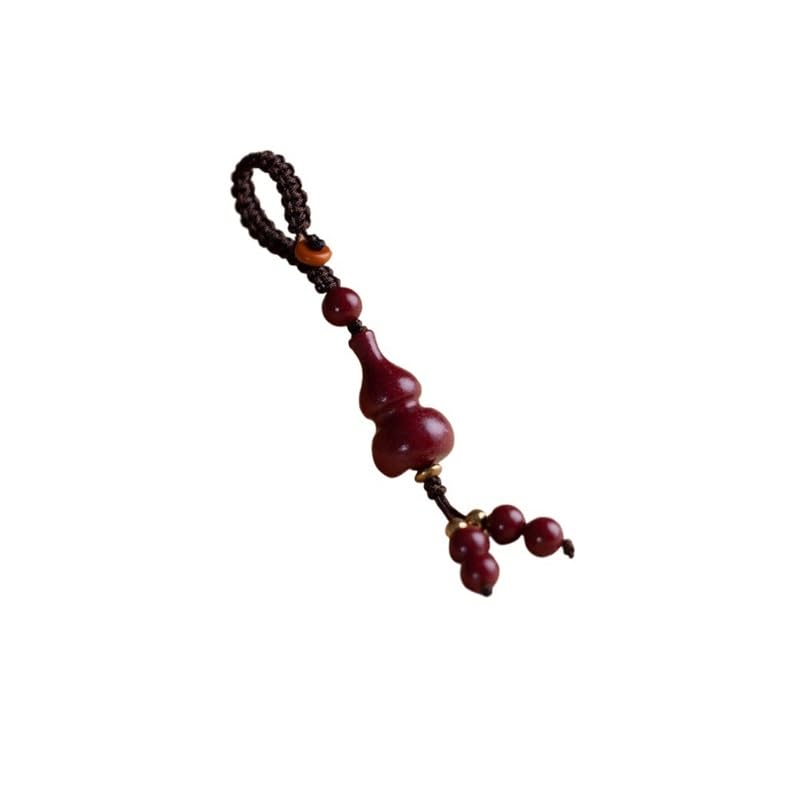Porte-clés pour Hommes Fulu Paix Pendentif de Voiture Violet Or et Gourde de cinabre