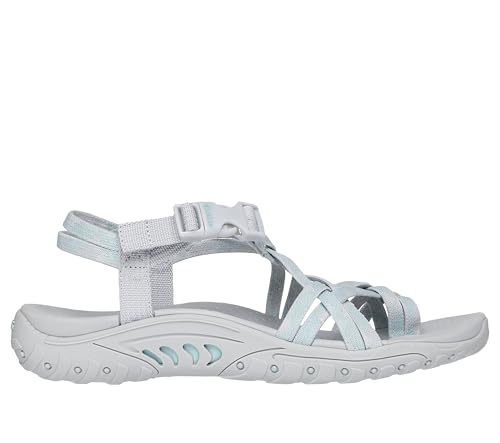 Skechers Skechers Women's Reggae - Positive Space, Color Camo Stretch Toe Loop Sandal, Gray, 10M